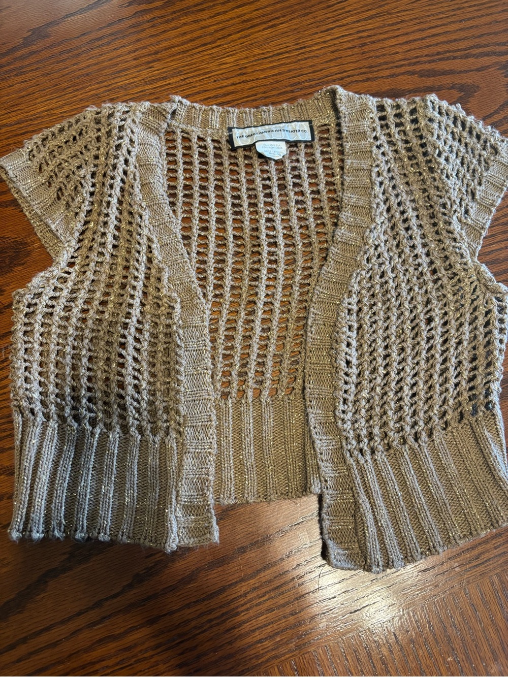 Cropped Open-Knit Cardigan - Taupe